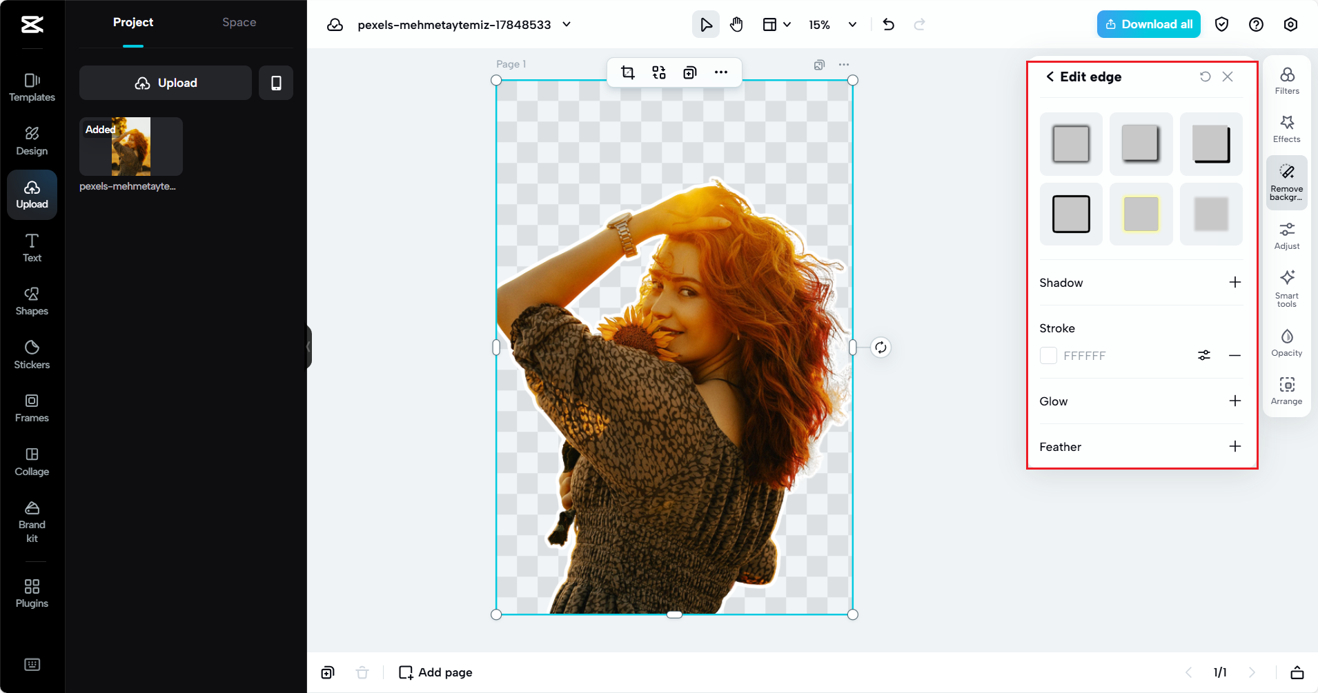 Wählen Sie „Kante bearbeiten“, um weitere Bearbeitungsoptionen zu erhalten
