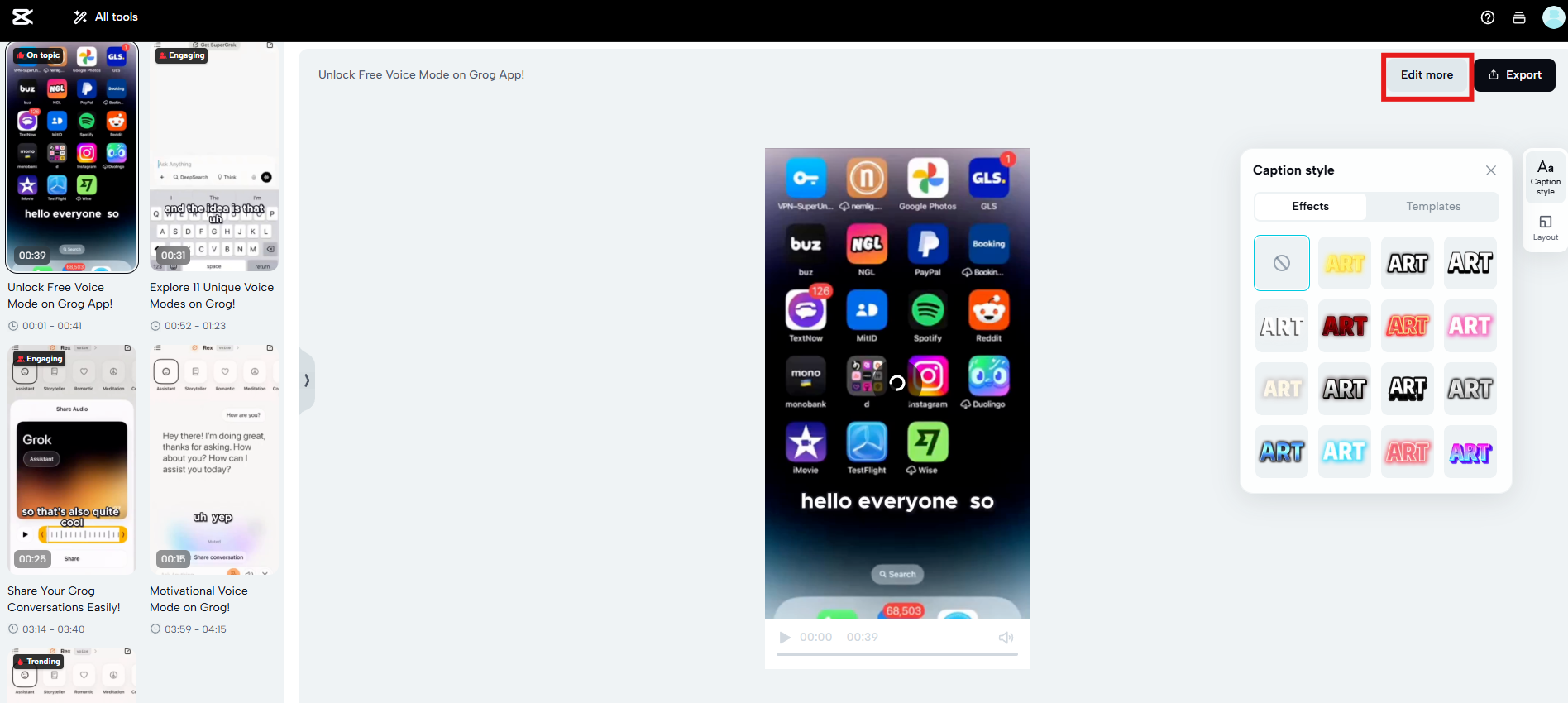 Click Edit more to refine