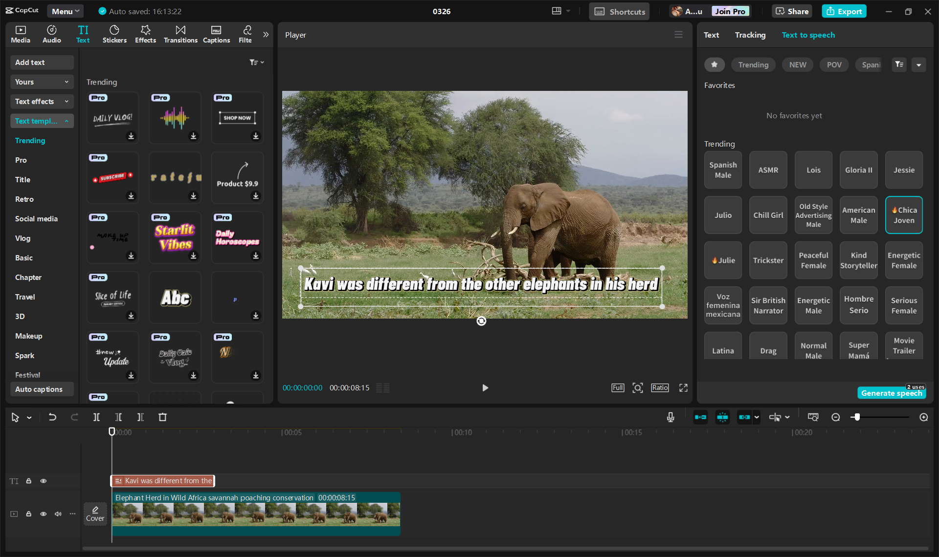 CapCut desktop video editor's interface