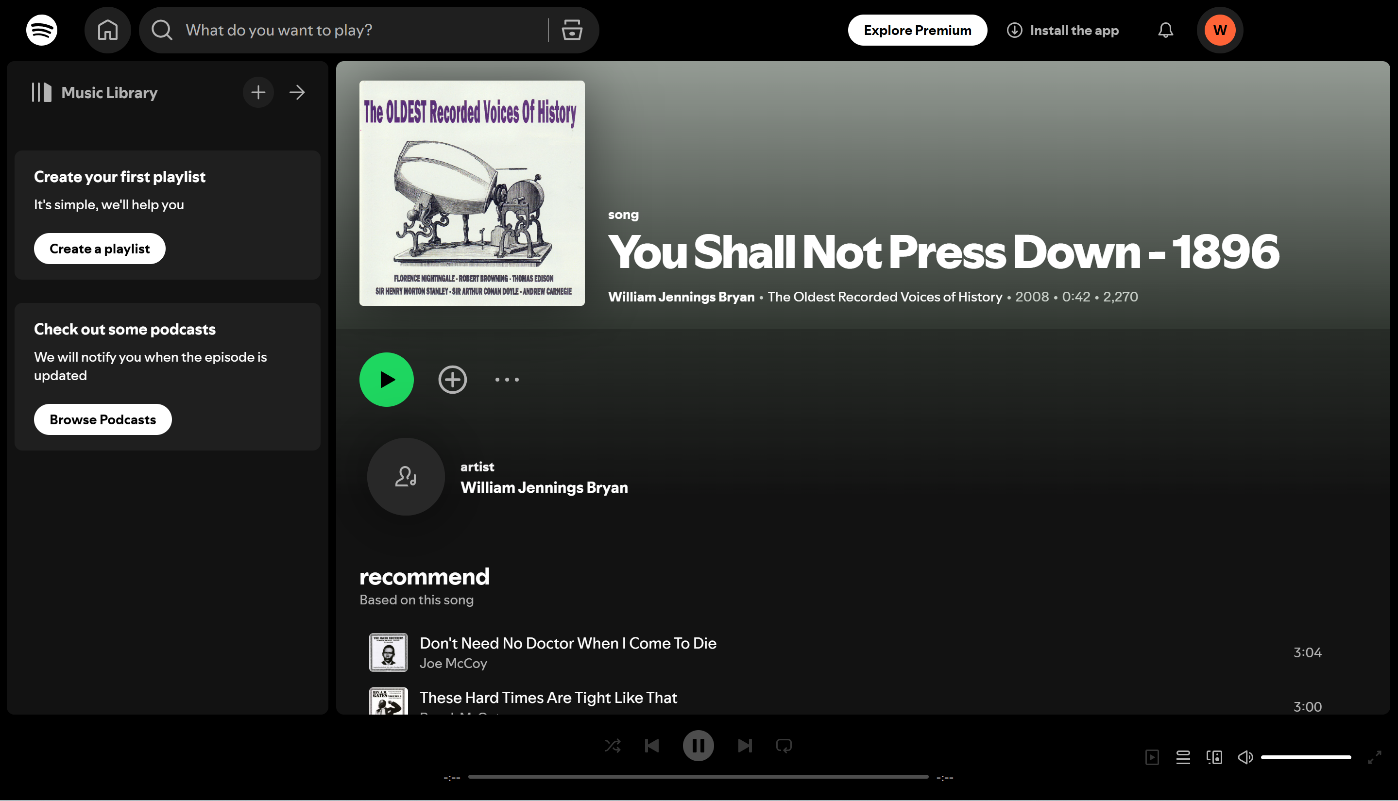 7 เพลงที่เก่าแก่ที่สุดใน Spotify: คลาสสิกที่ต้องฟัง: คุณจะไม่กดลง (1896)