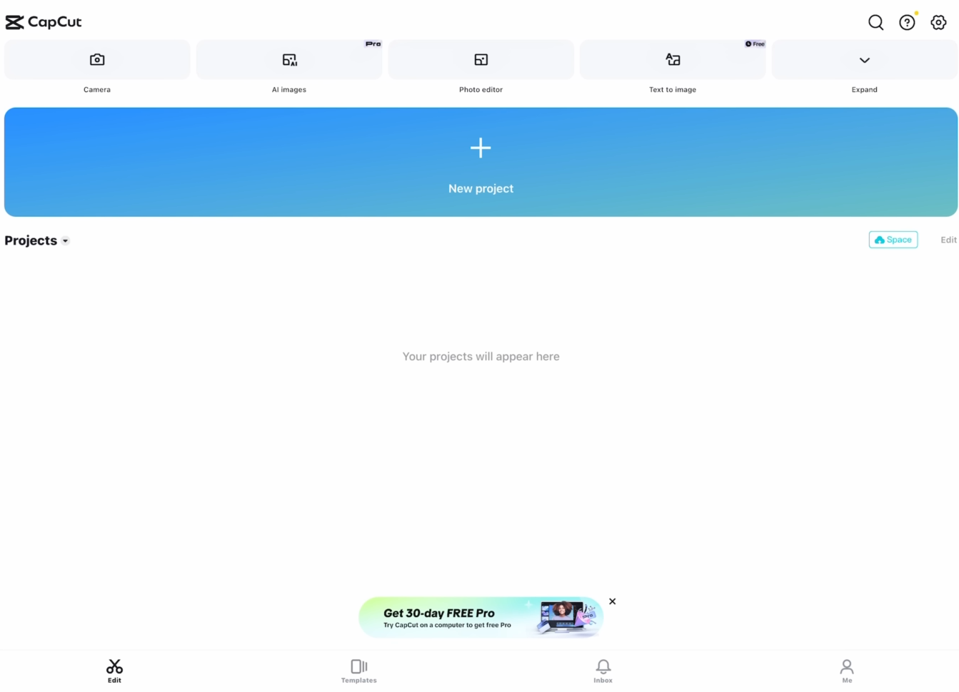 Launch CapCut on iPad