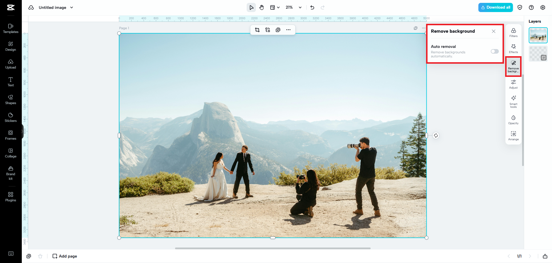 Select the remove background option