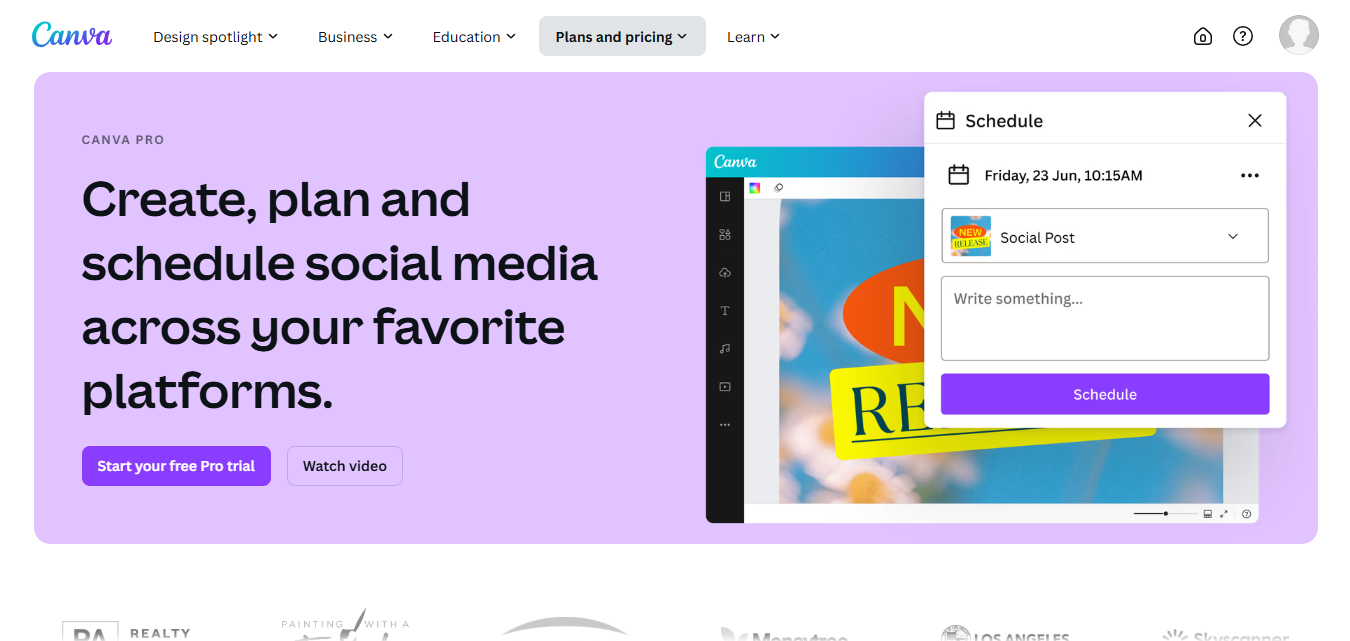 Canva social media calendar