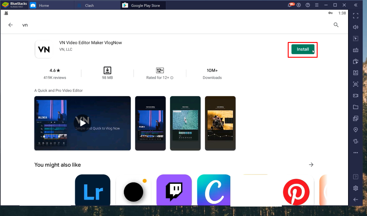 Instalando o editor de vídeo VN no PC