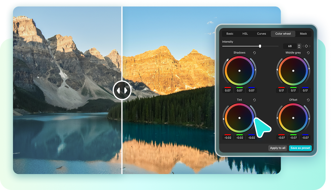 Precise video color control using the CapCut color wheel