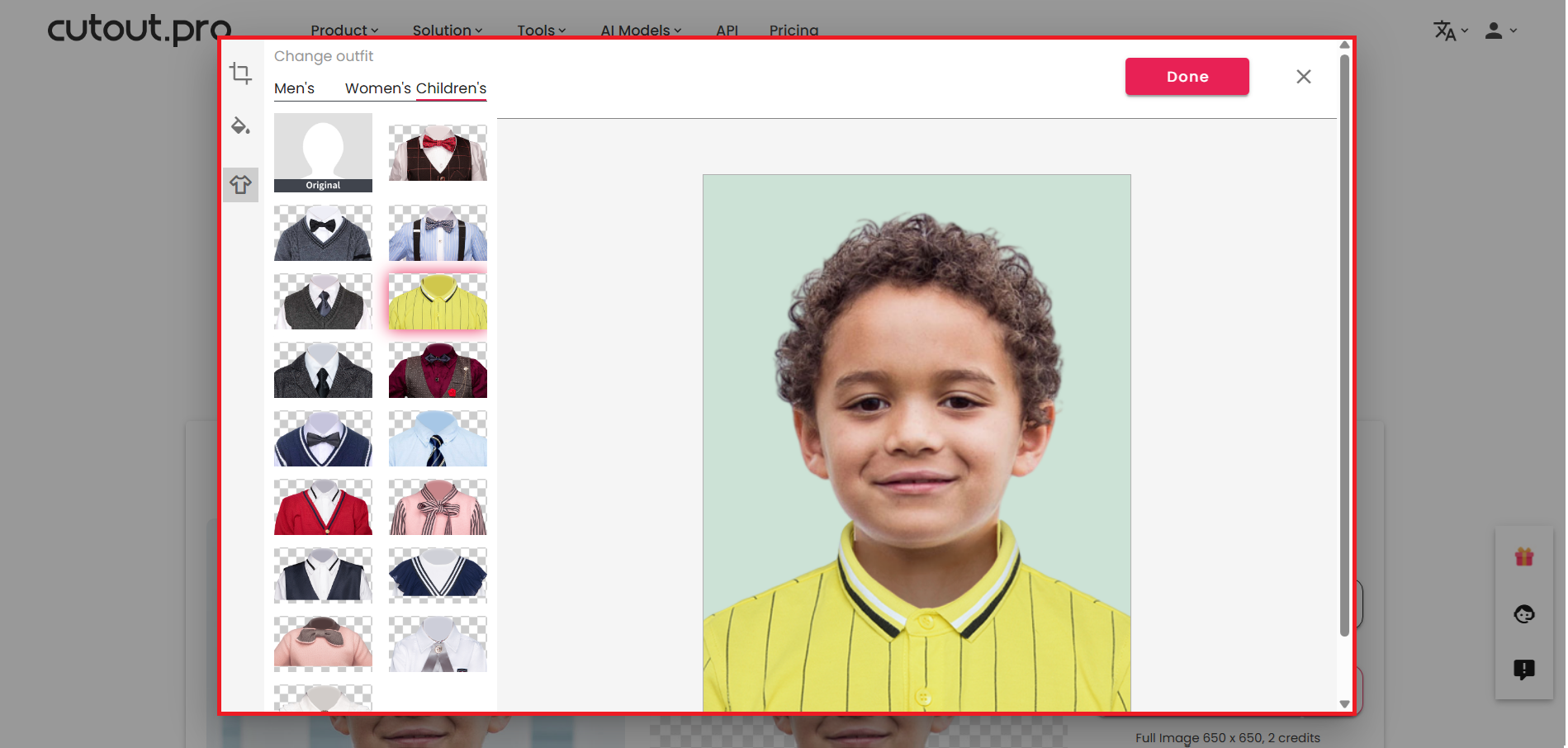 Upload your photo and adjust settings