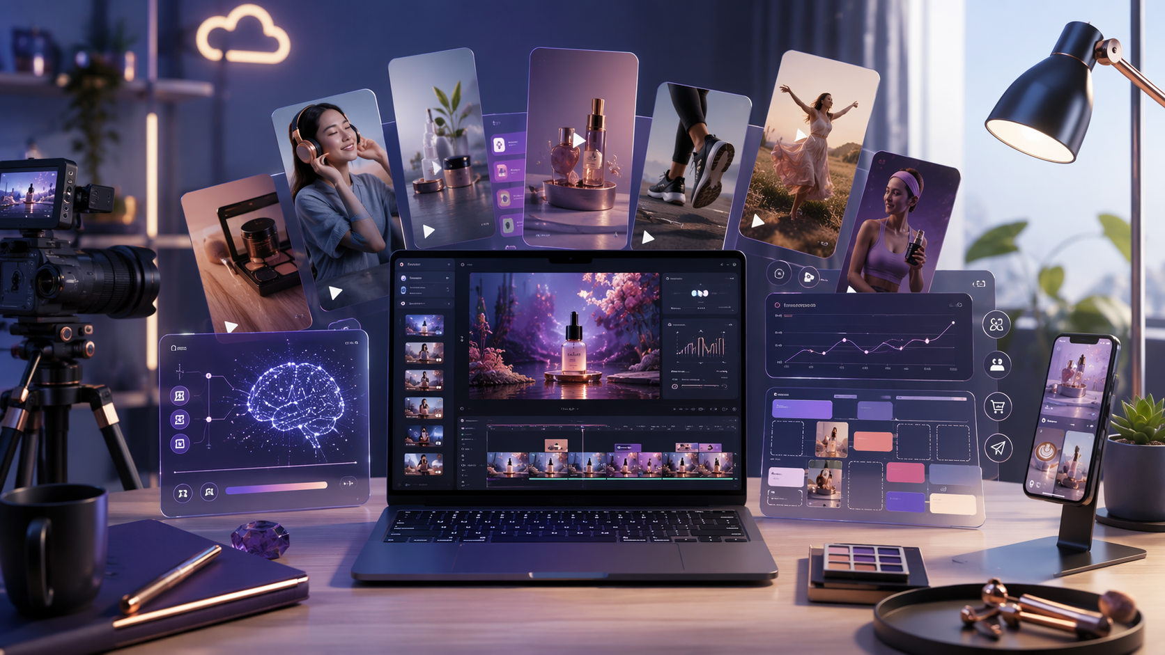 AI SAAS Product Video premium AI social video workflow visual for Pippit creators