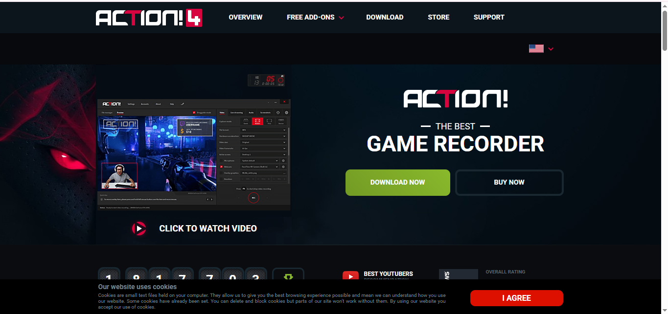 Interface of Action! Screen Recorder - another screen recorder 4k free