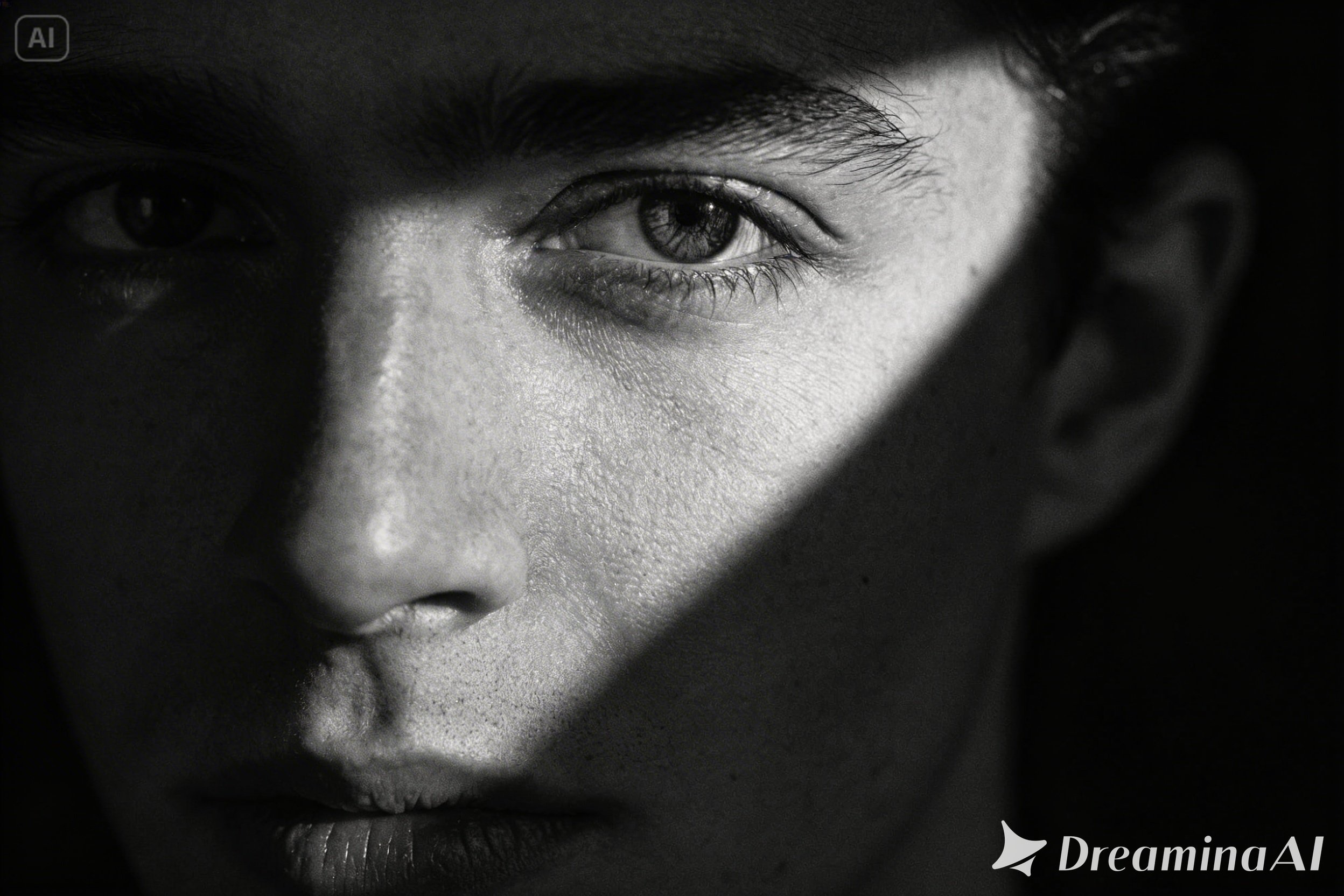 Low-key dramatic portrait