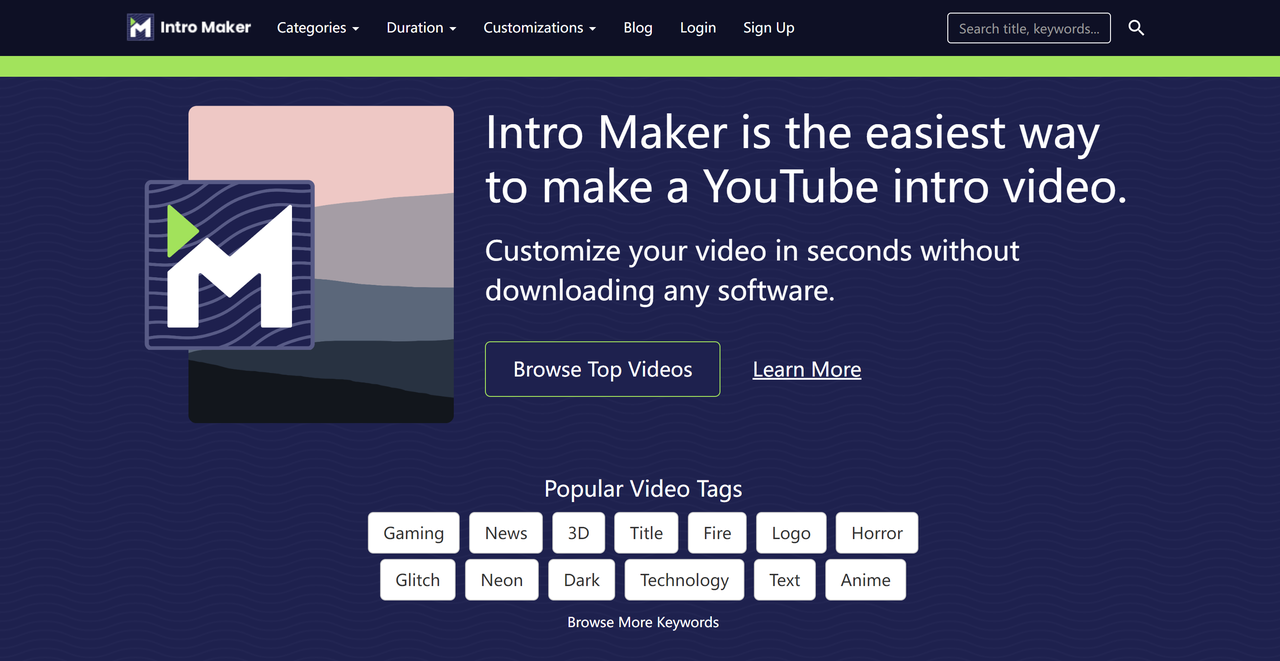 Интерфейс Intro Maker - мощный онлайн-инструмент для создания интро-фильмов