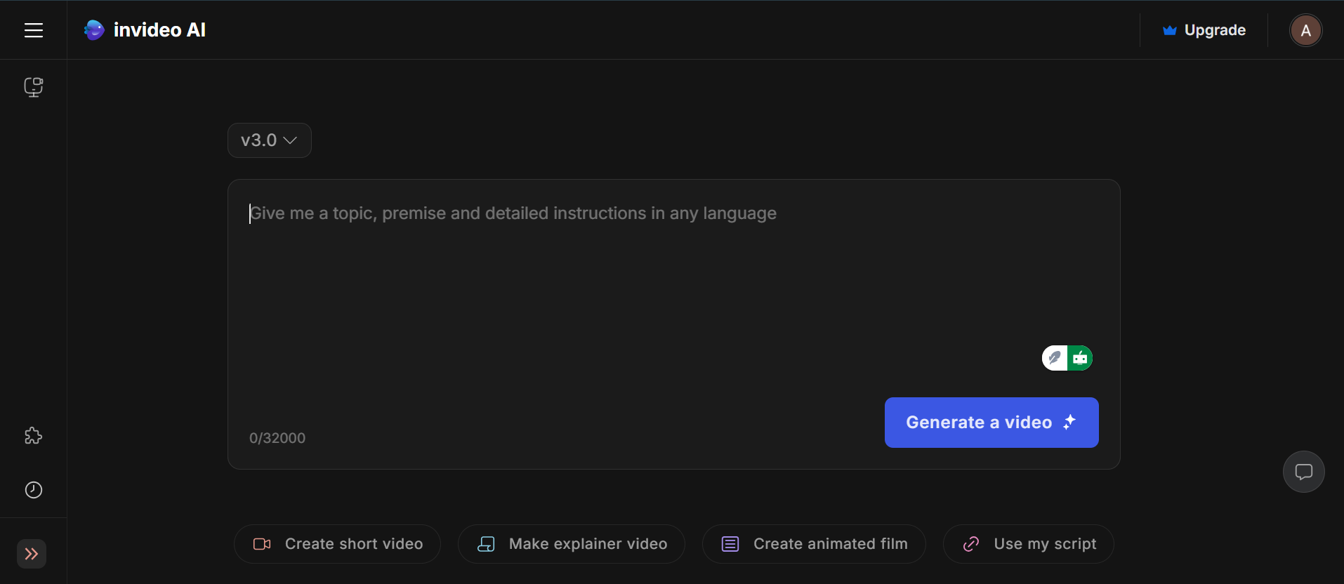 Antarmuka Invideo IO - pembuat video penjelasan animasi gratis yang kuat