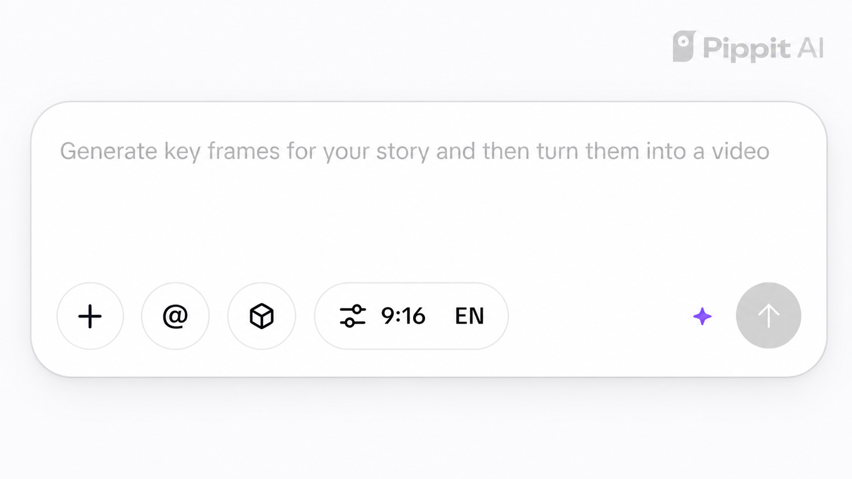 Prompt box with 9:16 aspect ratio selected and an arrow send button
