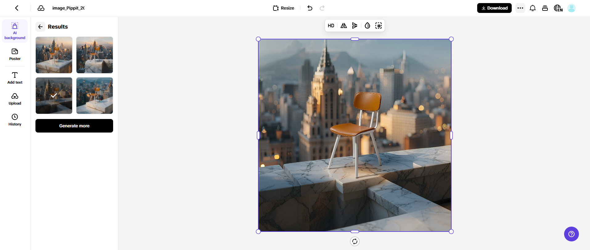 I-customize ang background gamit ang AI