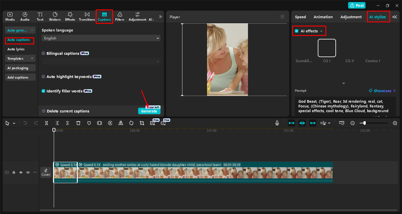 Redigera videon i CapCut skrivbordsvideoredigerare