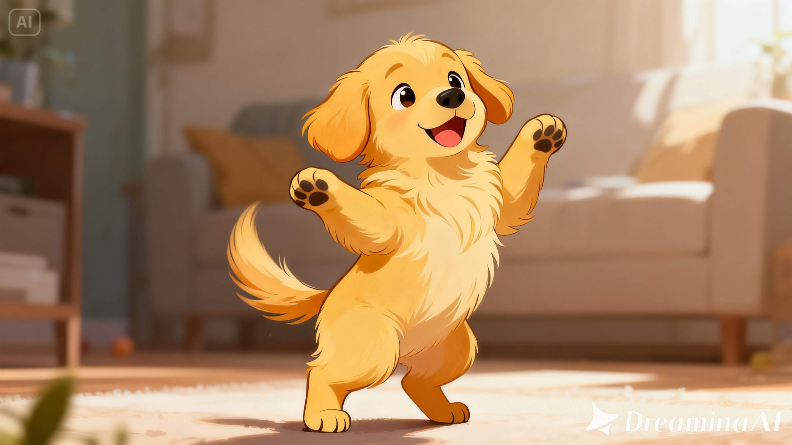 Export and share HD ai dog dancing videos for TikTok, Reels, and Shorts