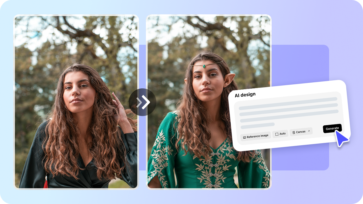 Ferramenta de design de IA para transformar você mesmo em um elfo