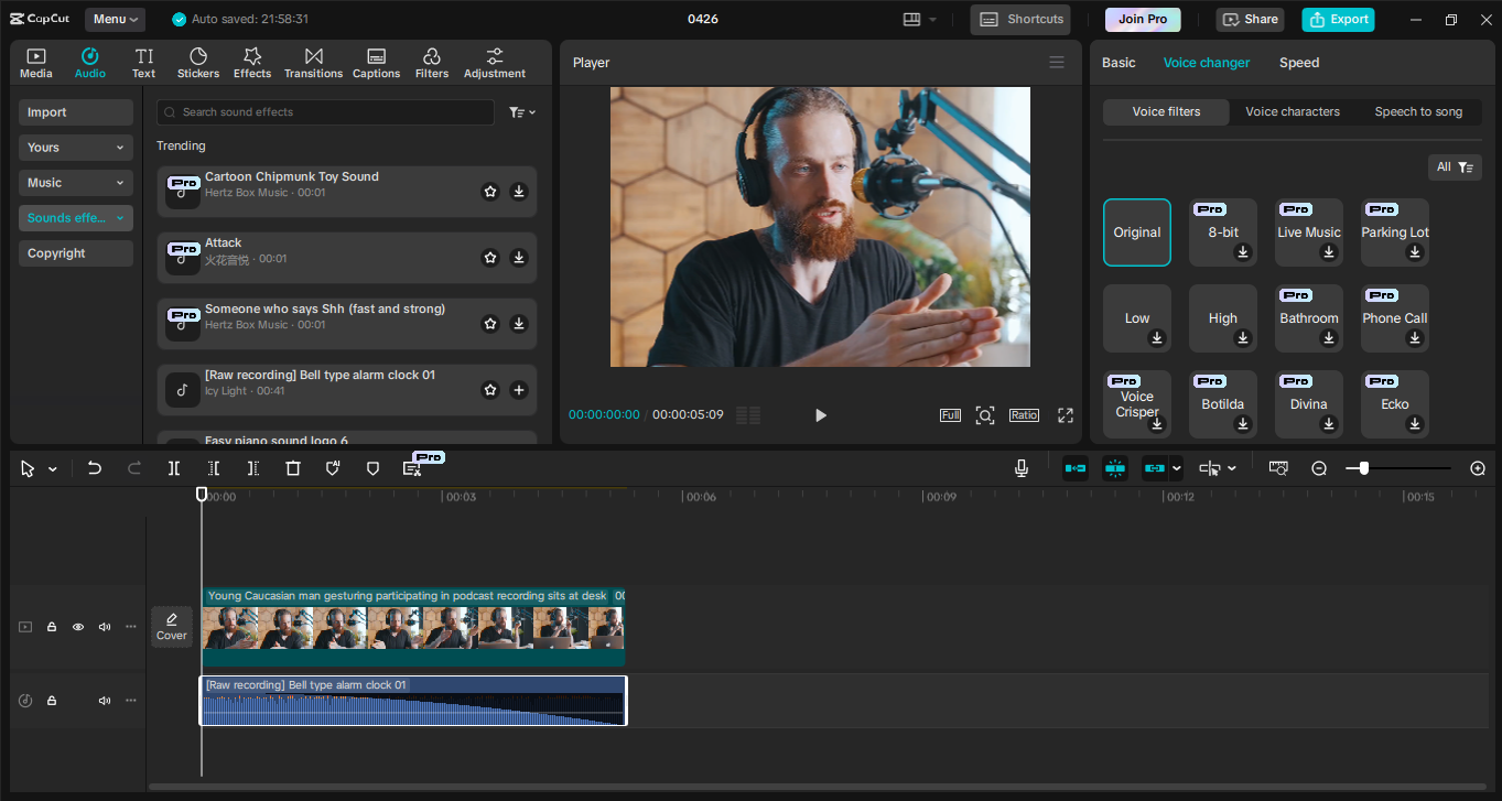 Chỉnh sửa giao diện của CapCut trình chỉnh sửa video trên máy tính để bàn - công cụ tốt nhất để thêm hiệu ứng âm thanh vào video