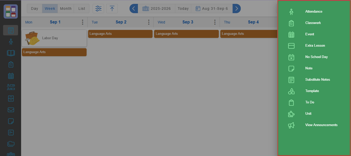 weekly lesson plan template