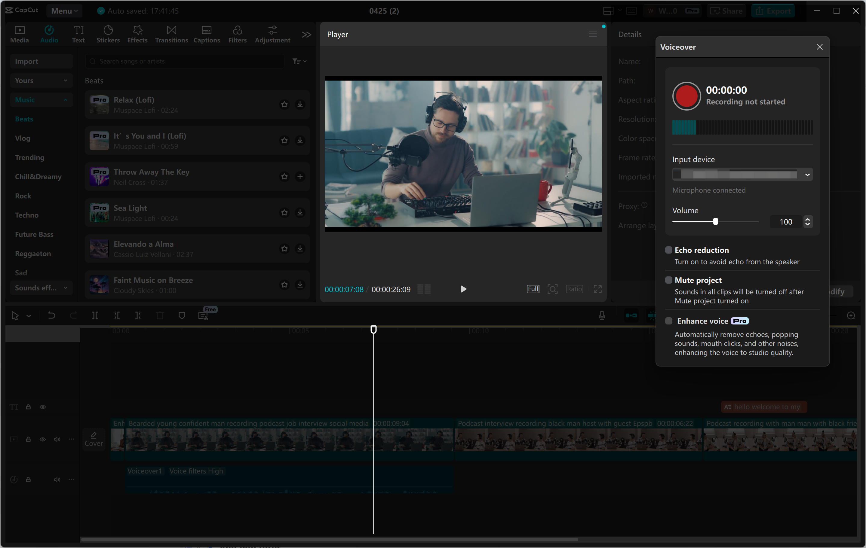 Recording software - the equipment needed for podcast studio