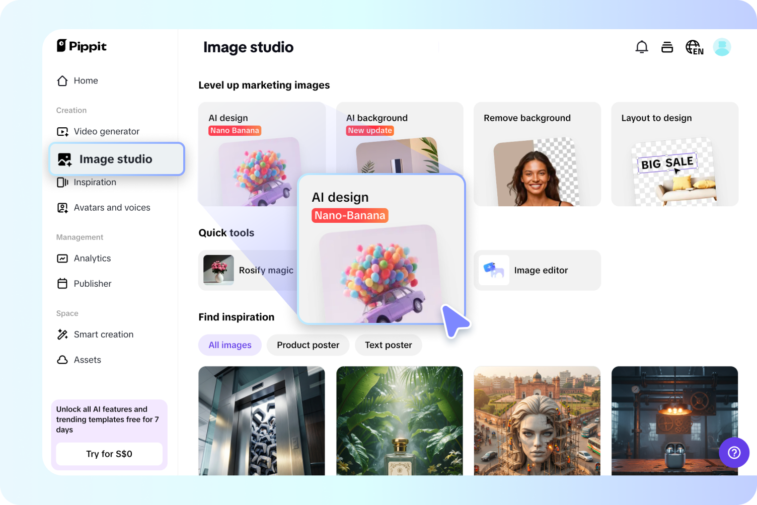 Step 1: Open the AI Design tool