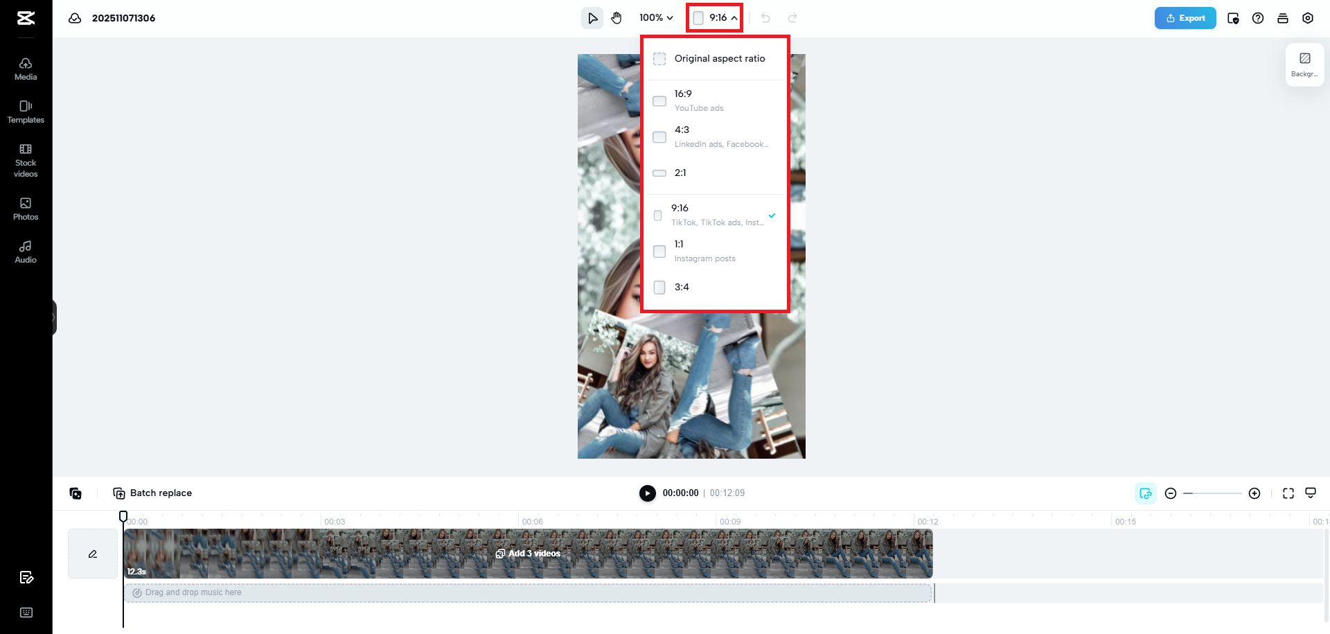 Resize your template
