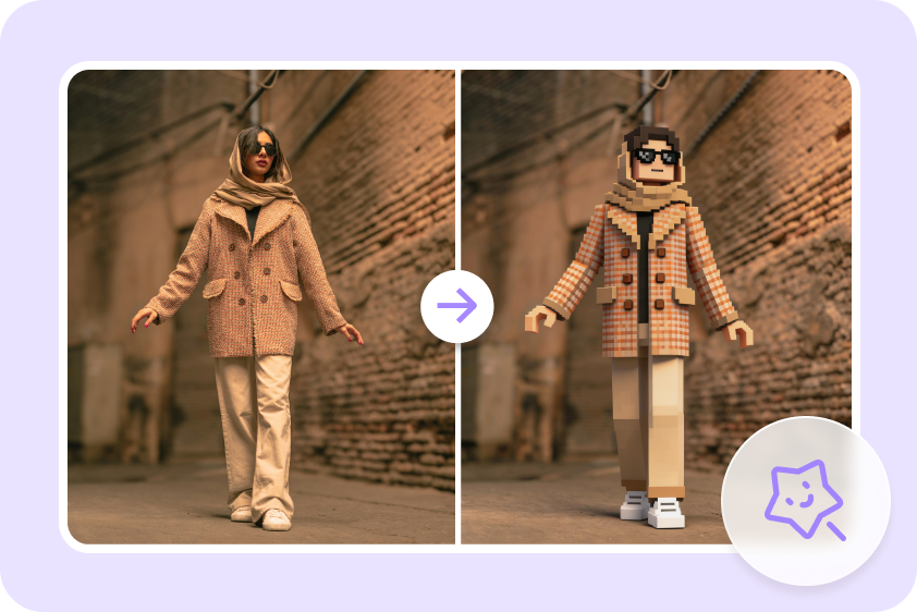 Create a personalized Minecraft avatar from a real photo with AI