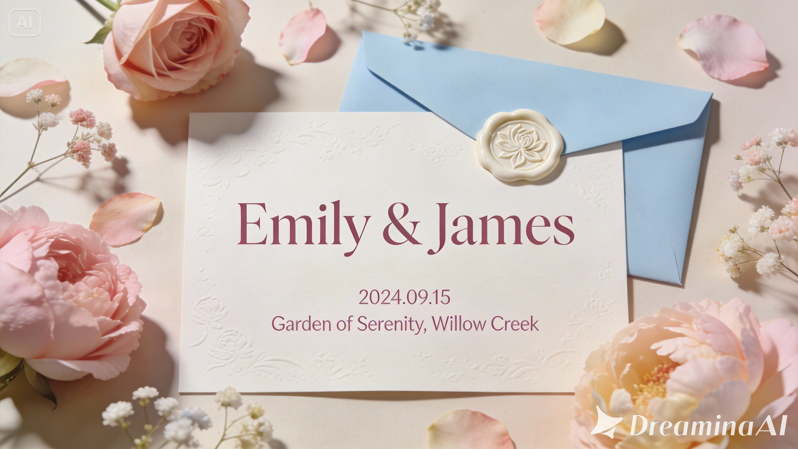 Wedding invitation card mockup