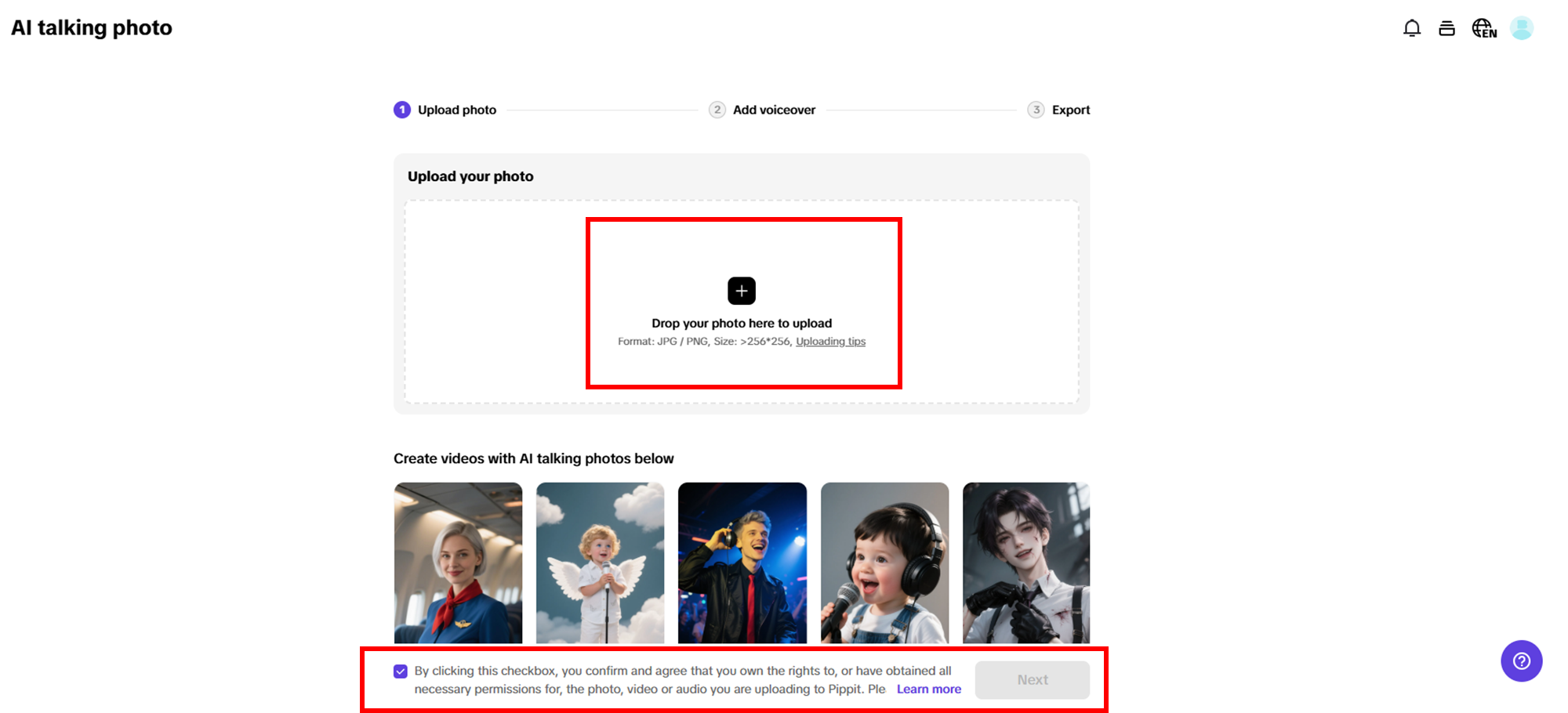 Upload image and edit
