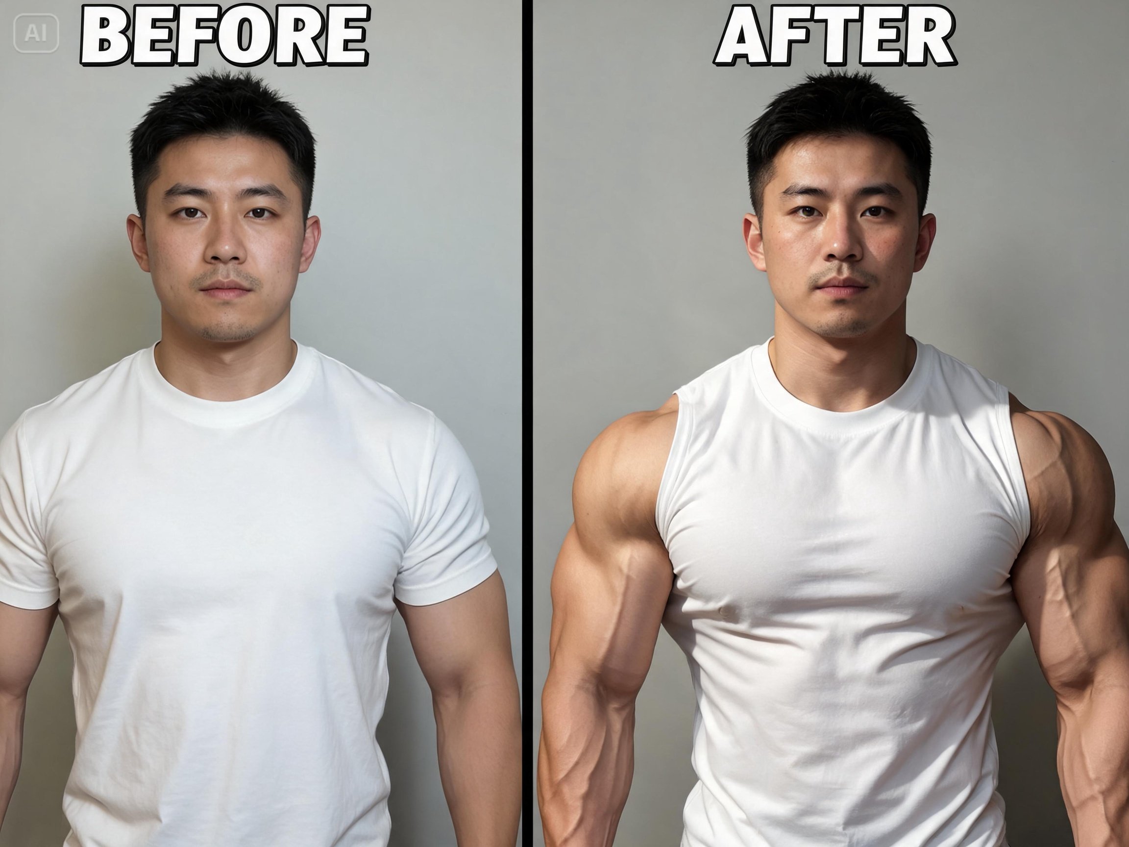 Turn any photo into a muscle-enhanced portrait