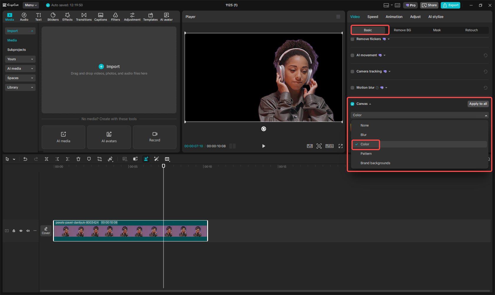 Add a new color background
