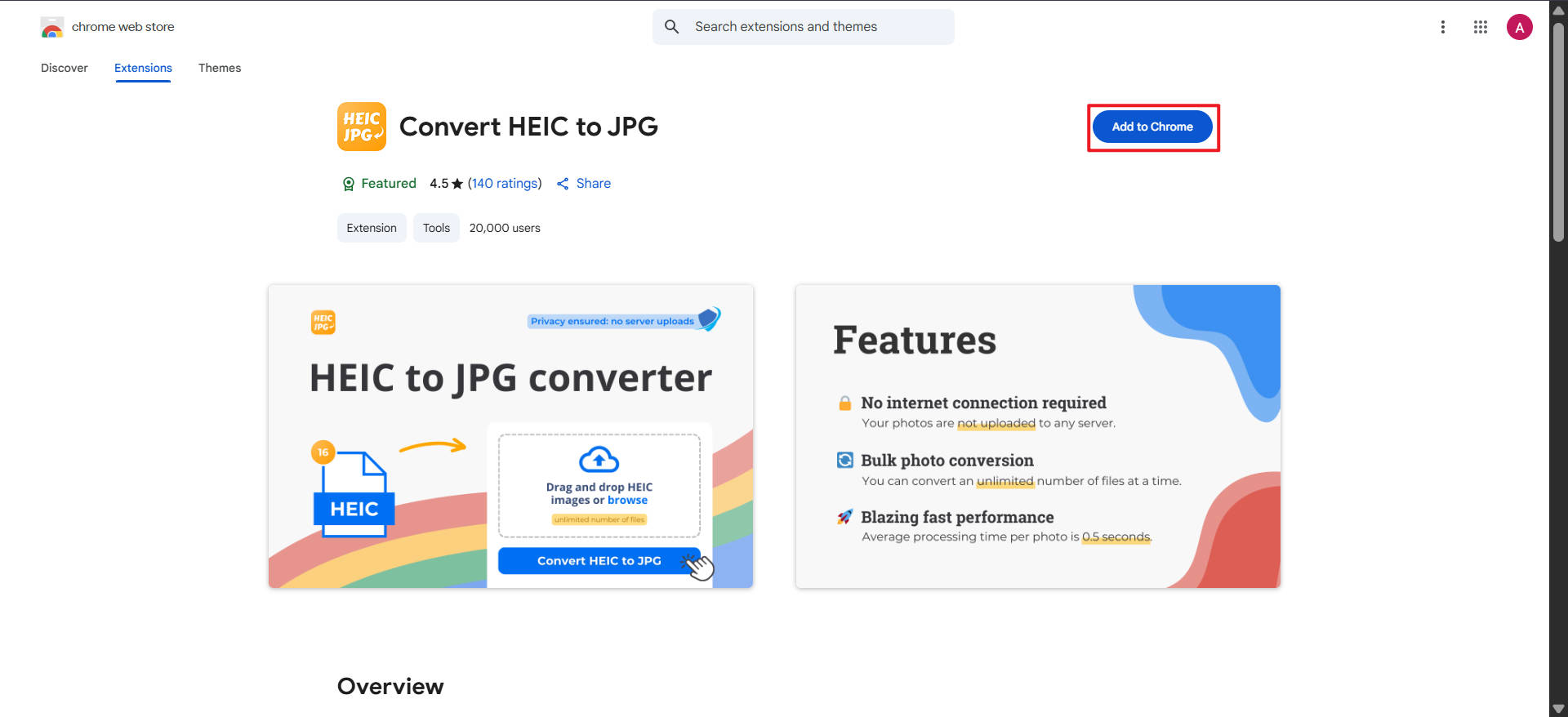 Access the Convert HEIC to JPG extension