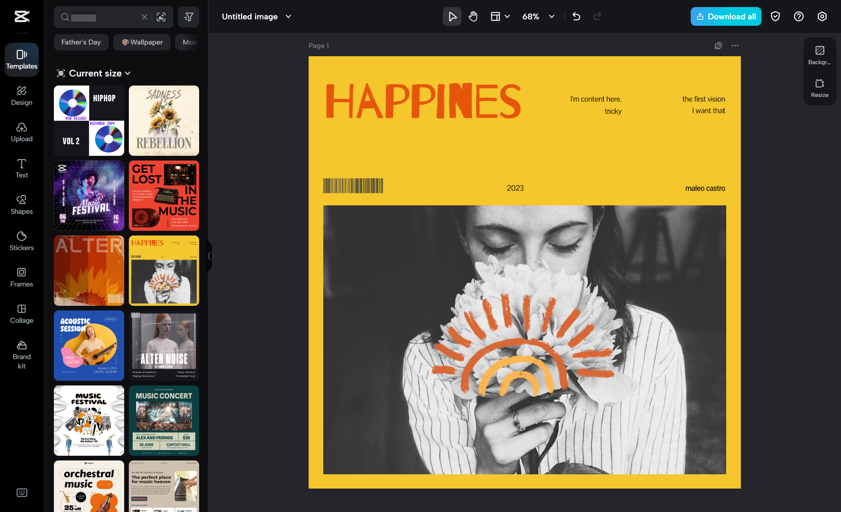 Antara muka CapCut editor video desktop - alat terbaik untuk meningkatkan jawatan Instagram perniagaan