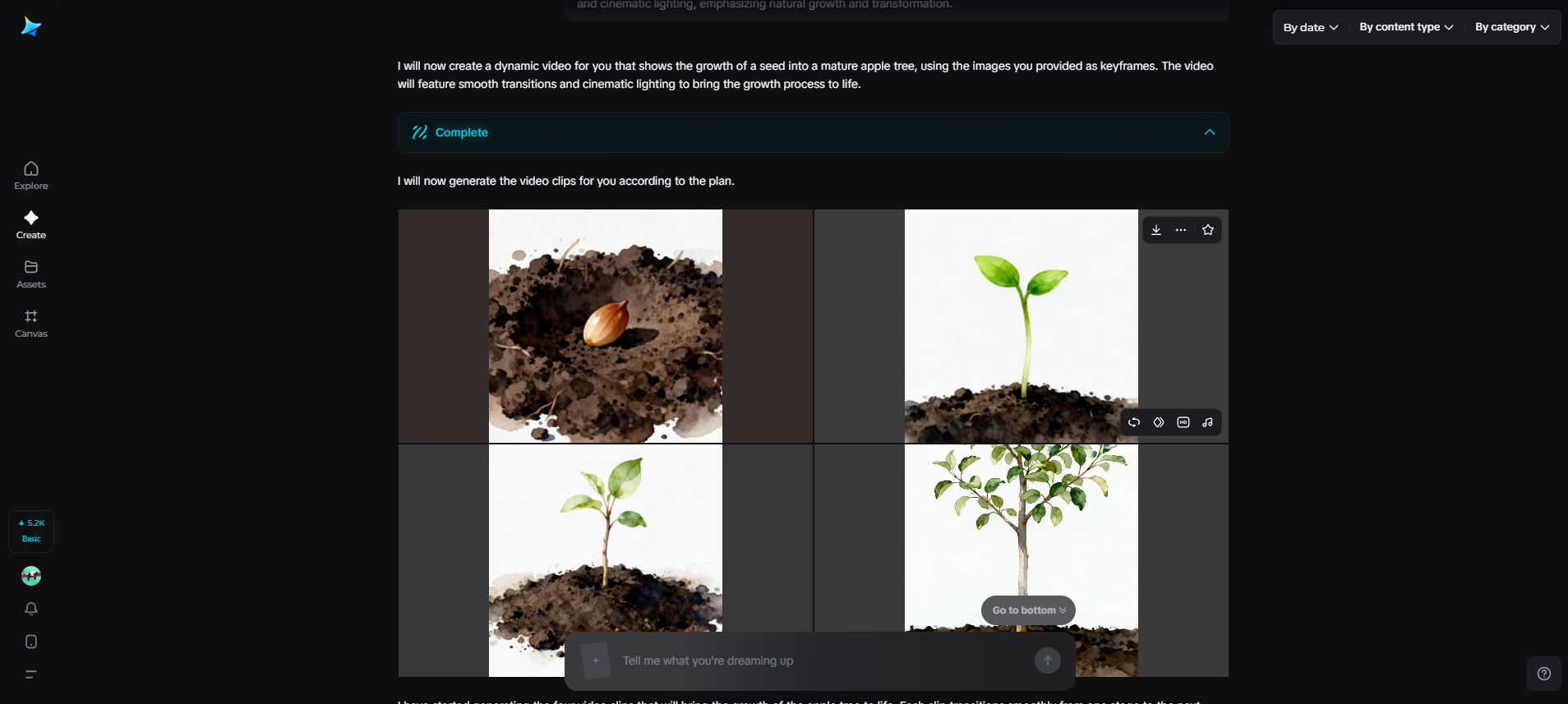 Explore generated video options