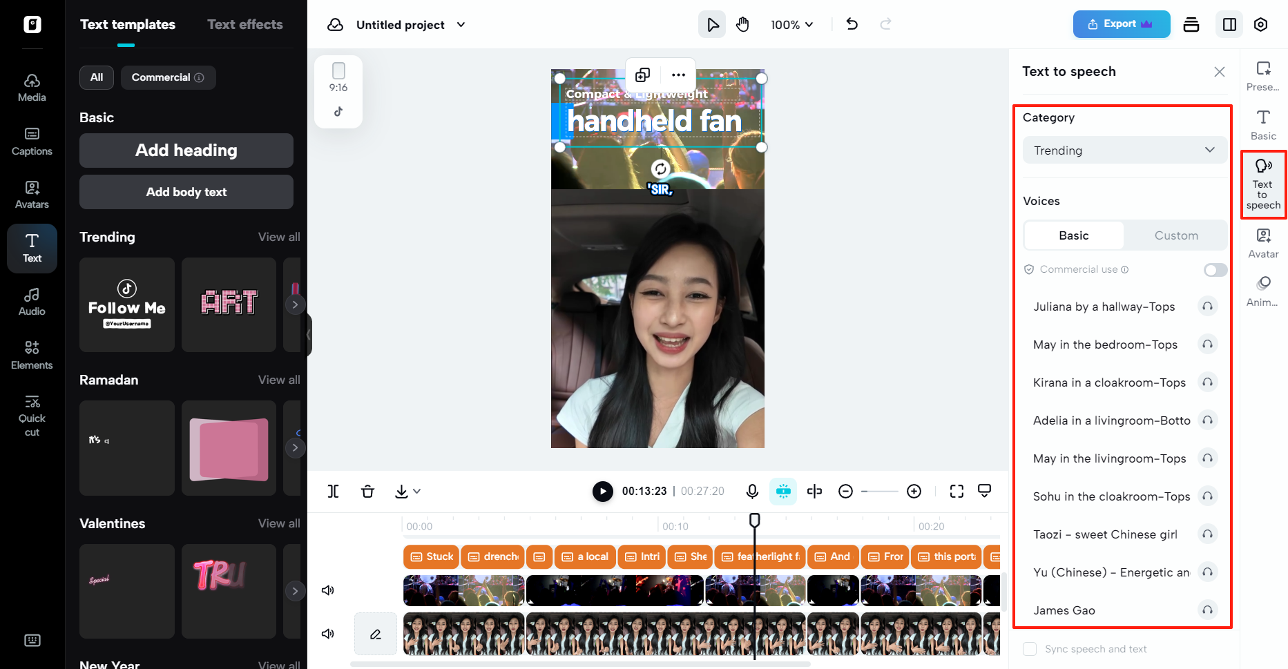 Text-to-audio conversion