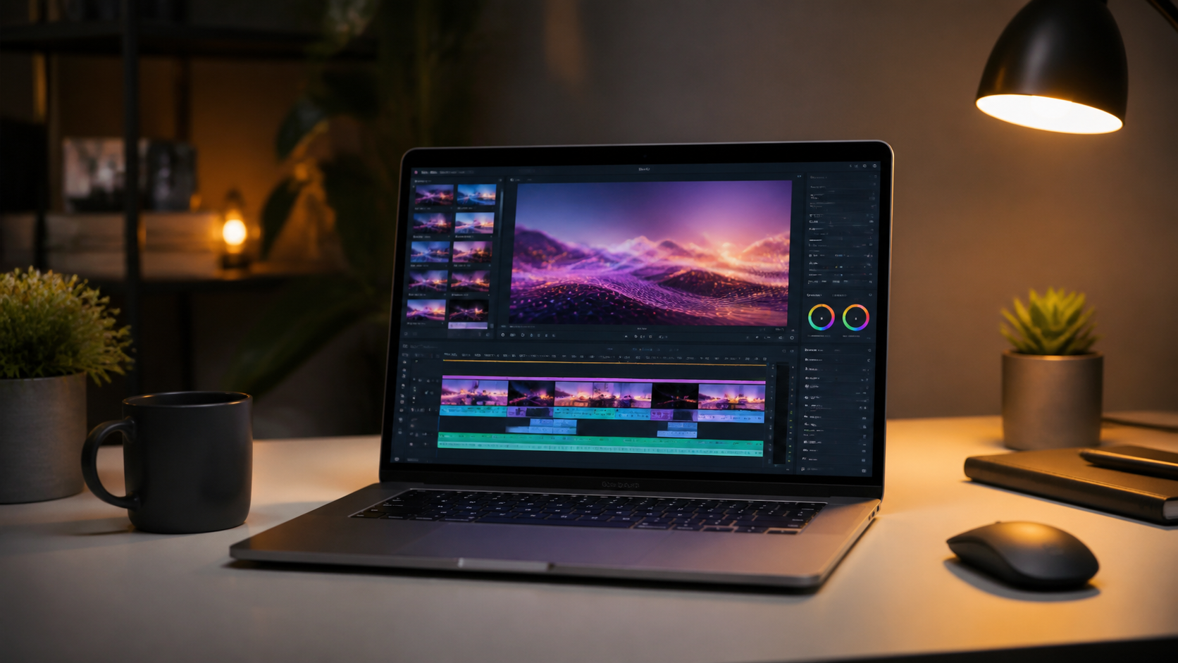 laptop video template Closing mood single-scene 16:9 visual