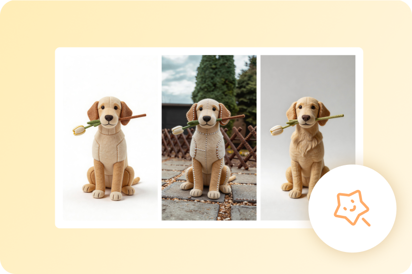 Molteplici variazioni di stile artistico in feltro generate istantaneamente con AI