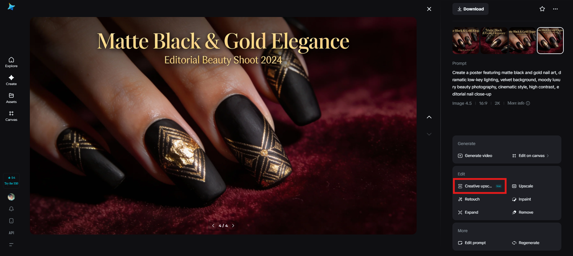 Creative upscale