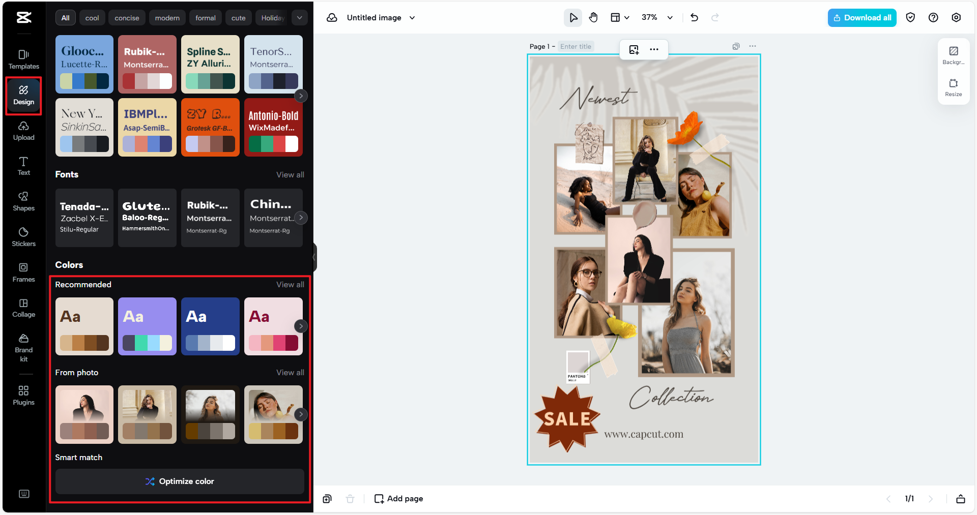 Farbe mit einem Klick ändern oder optimieren.
