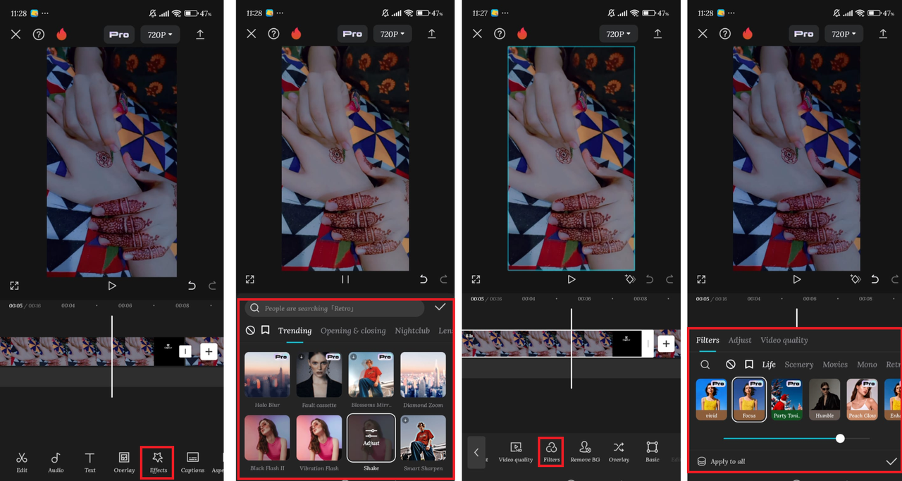 filters and effects