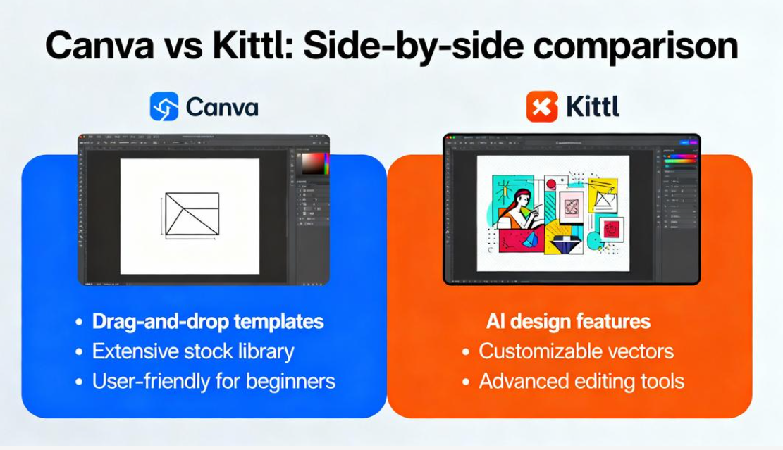 Comparação entre Canva e Kittl