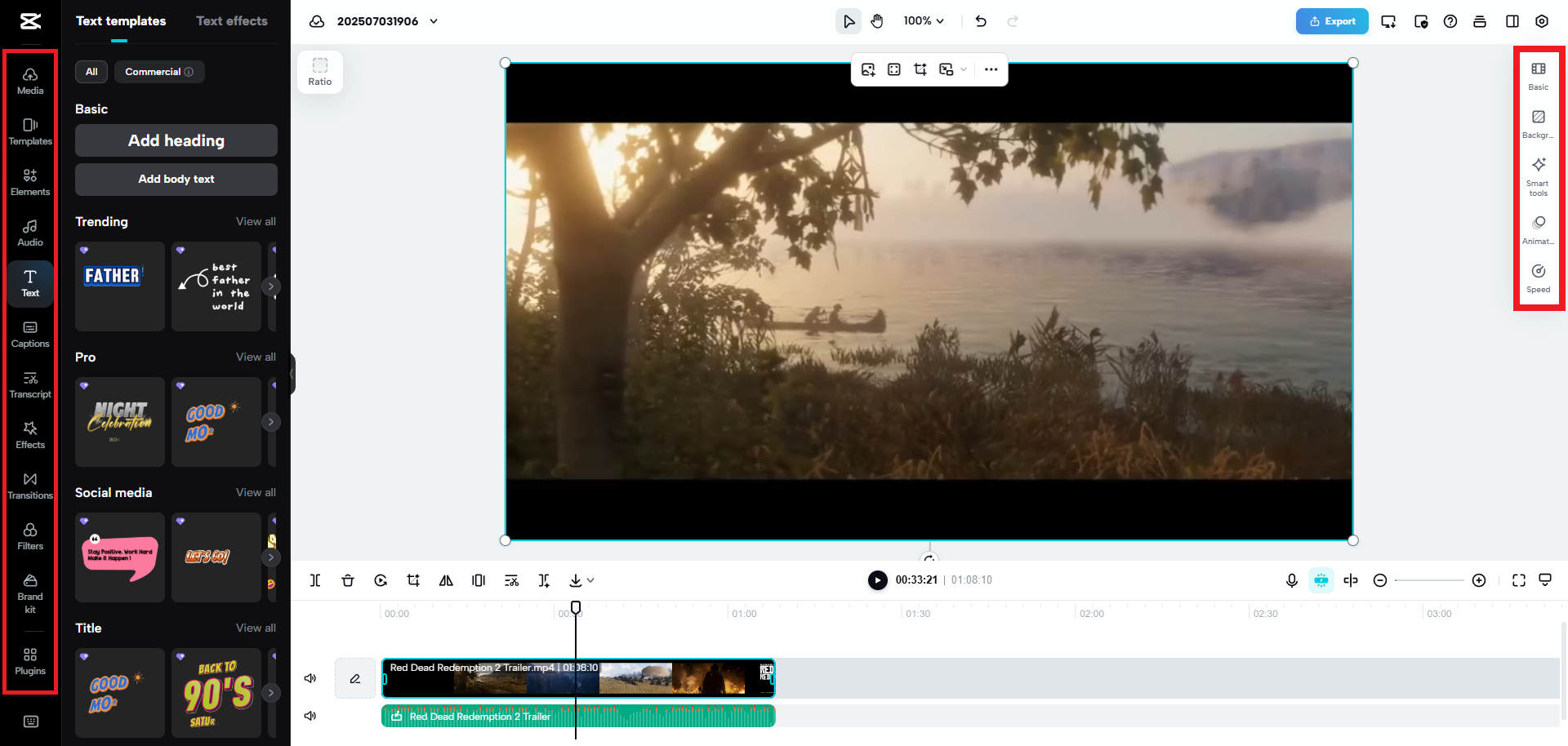 Customize your video with text, stickers, etc.