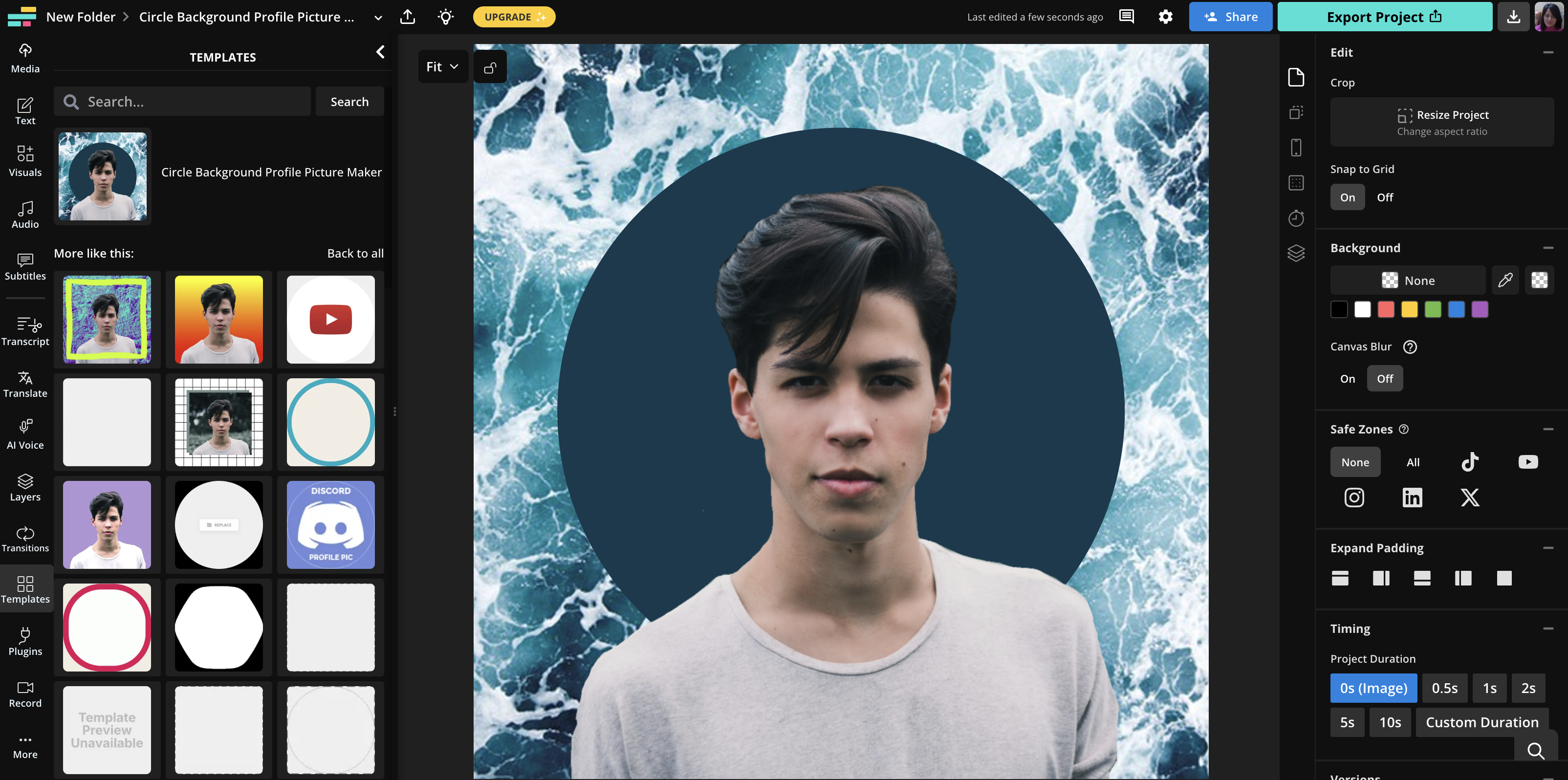 Kapwing YouTube profile picture creator