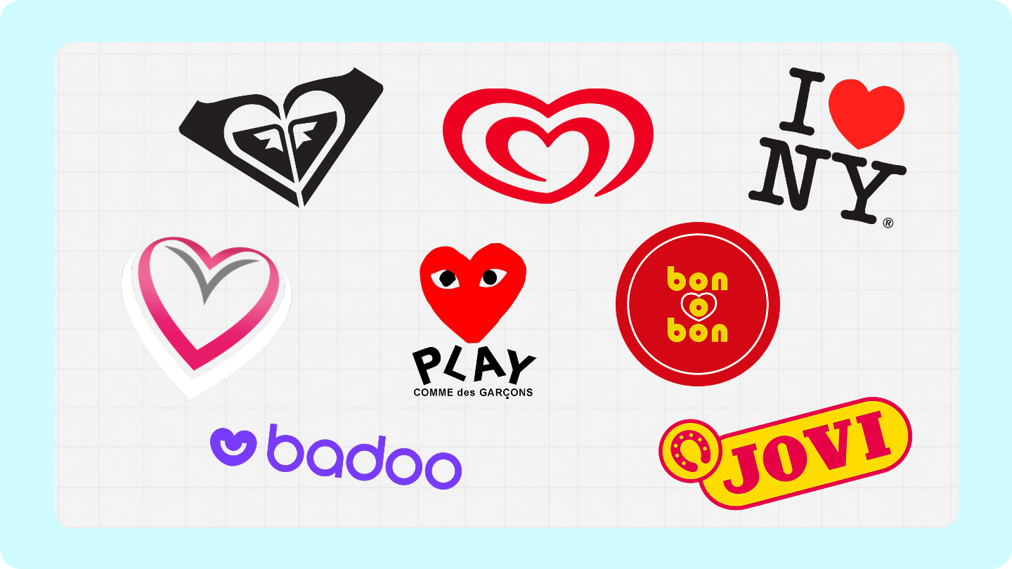 Marca com logotipo de coração