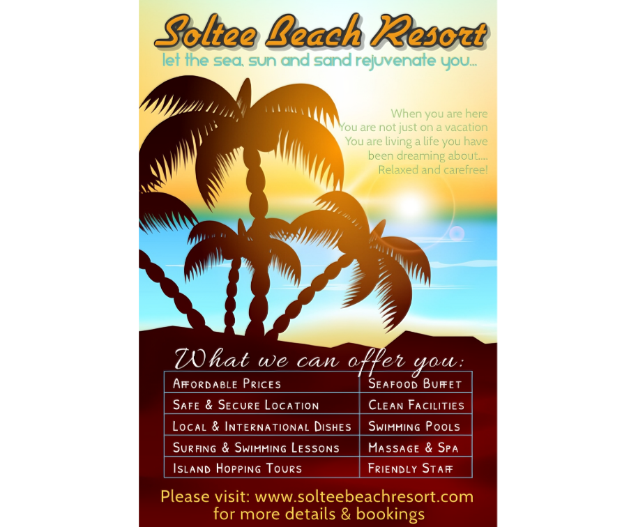 Soltee Beach Resort flyer