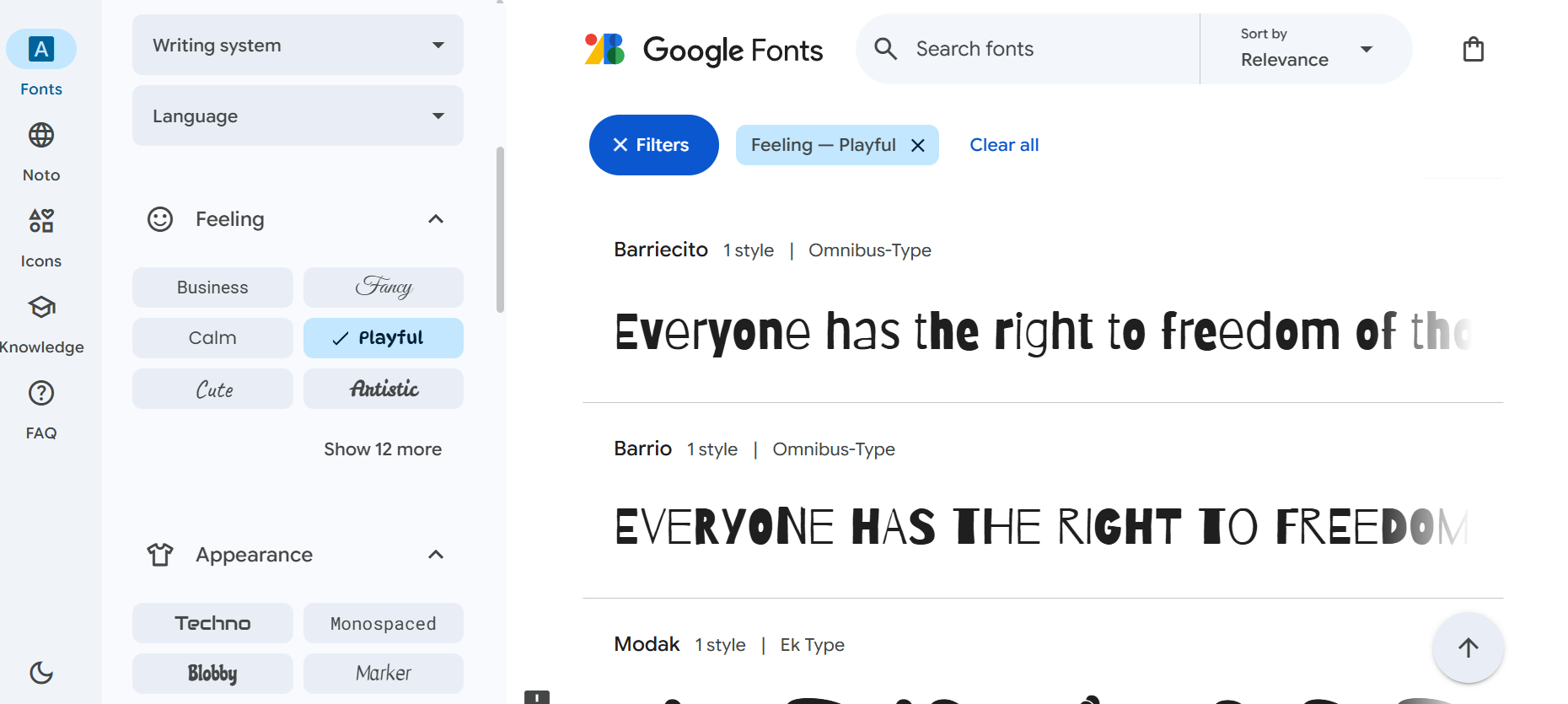 Google fonts