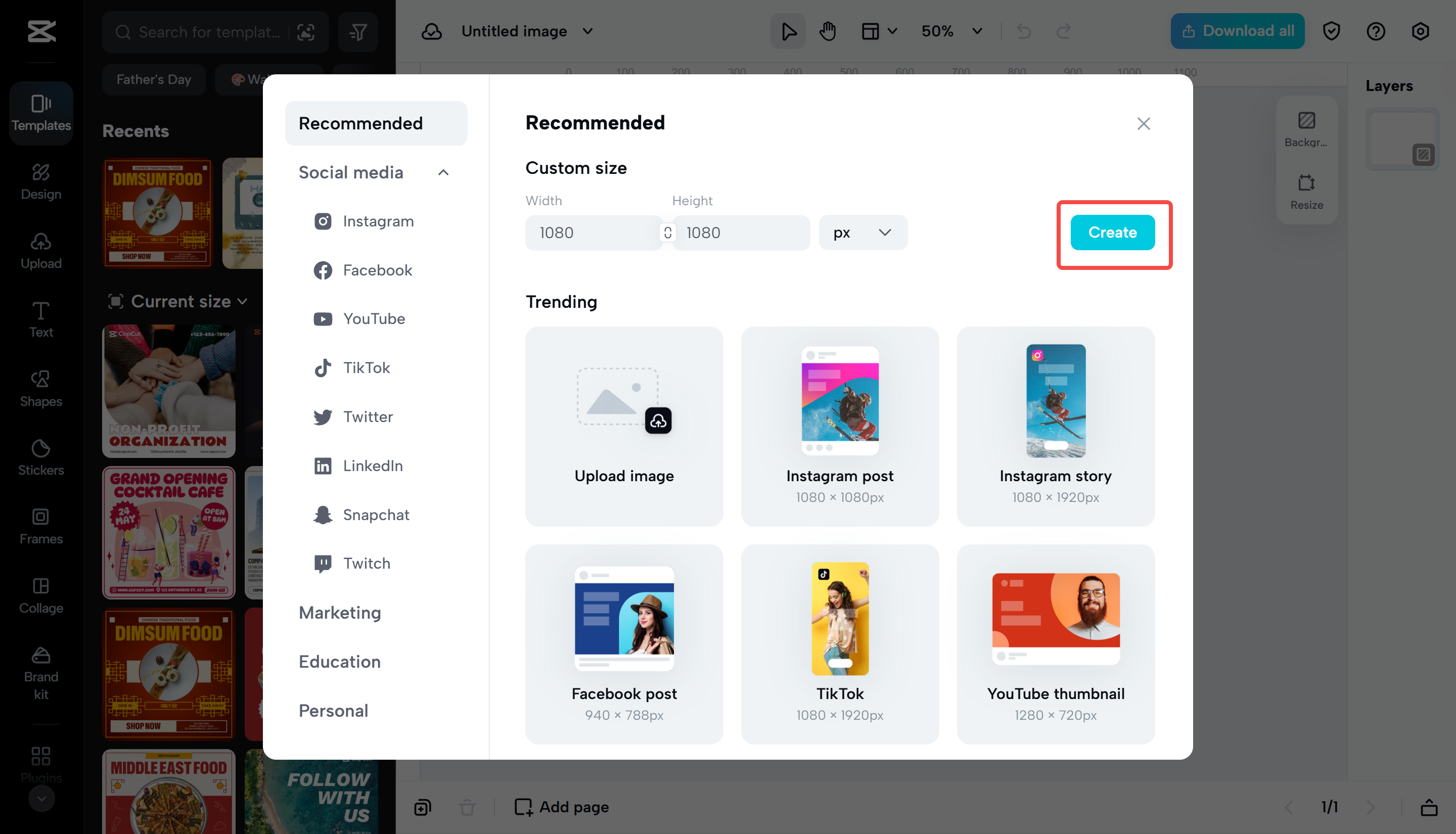 Editing and customizing an image with CapCut Web
