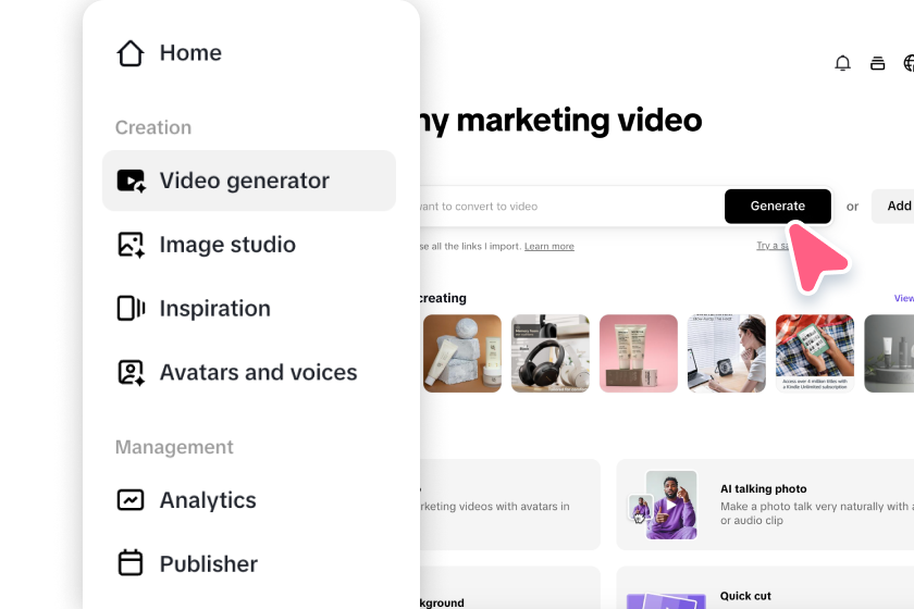 Upload product links or media