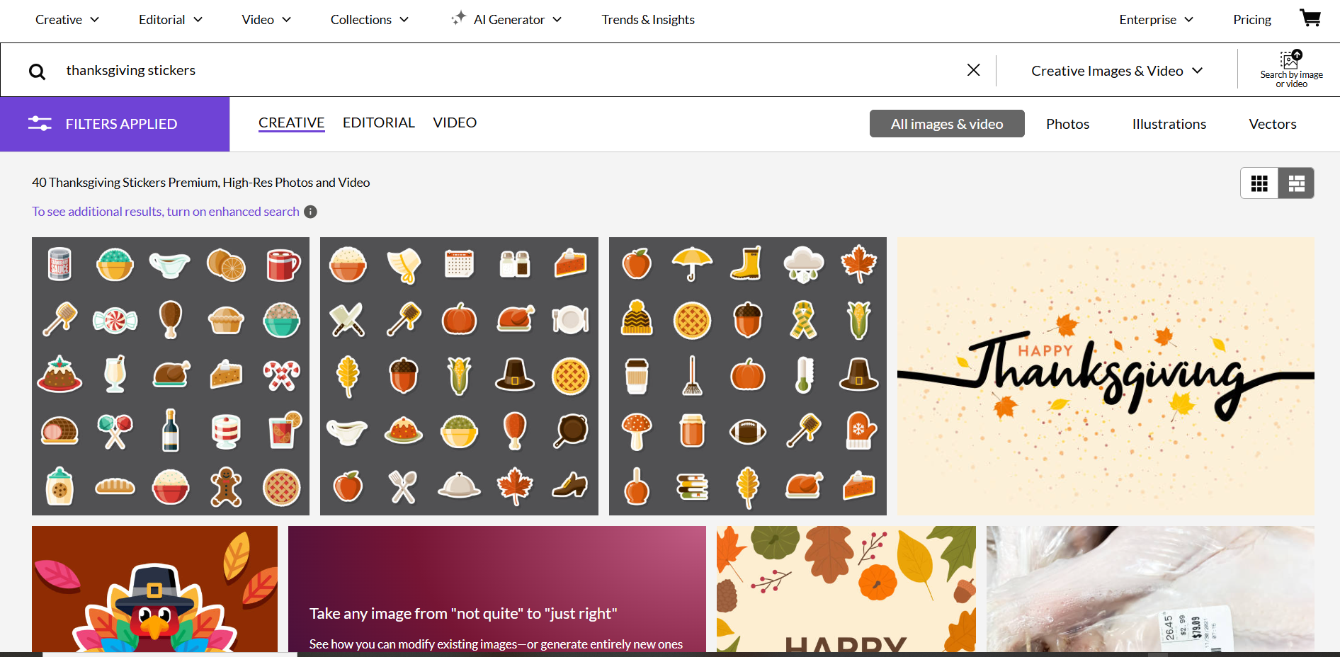 Getty Images – an online platform for discovering Thanksgiving stickers.