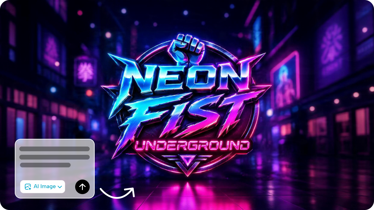 Transformați instantaneu orice idee de logo într-un design cyberpunk