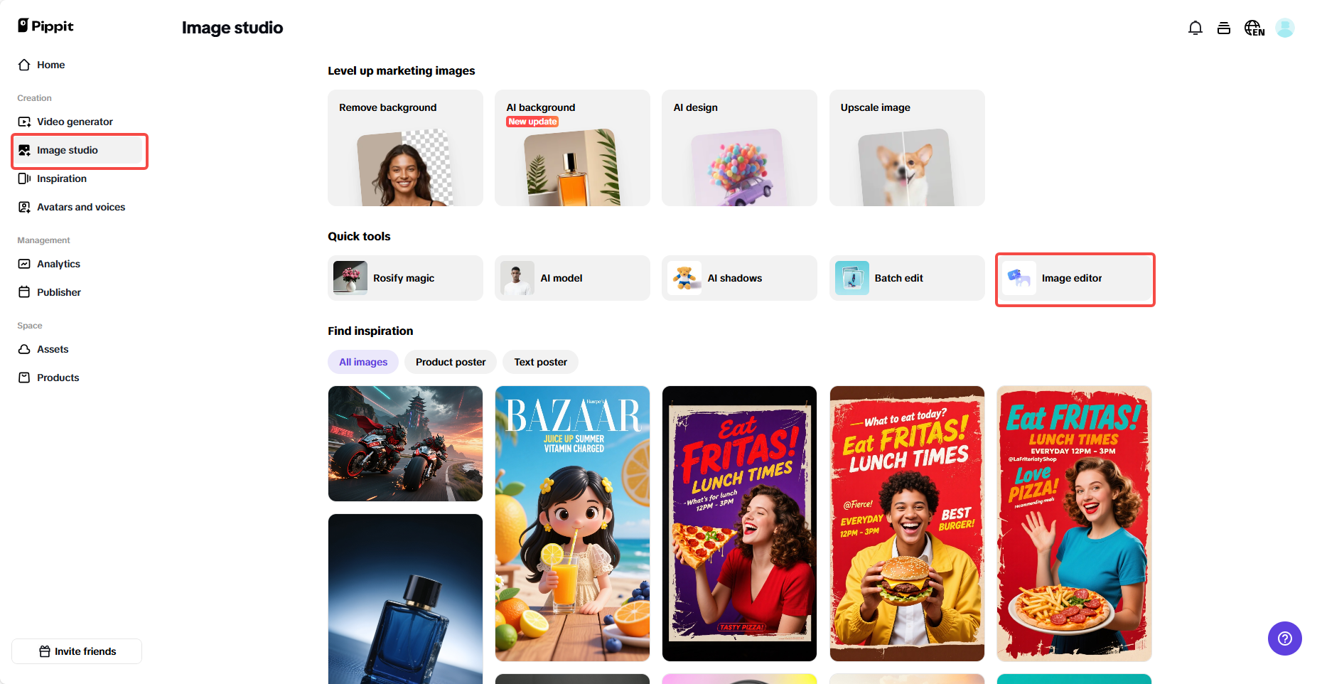Acesse o editor de imagens
